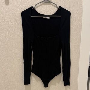 Abercrombie & Fitch Black Long Sleeve Bodysuit
